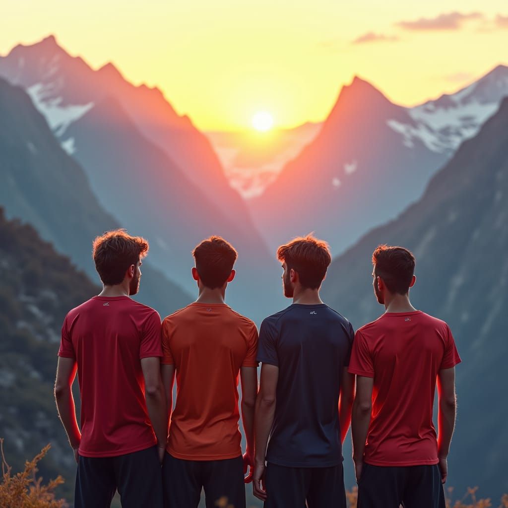 Corsican Sunrise: Students Gaze at Mountain Vista