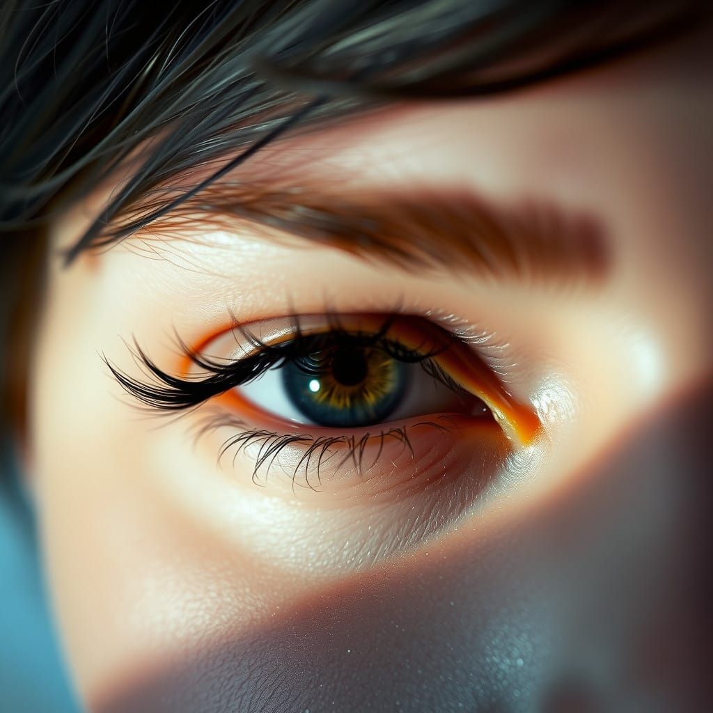 Ethereal Eyes in Dreamy, Cyberpunk Hues