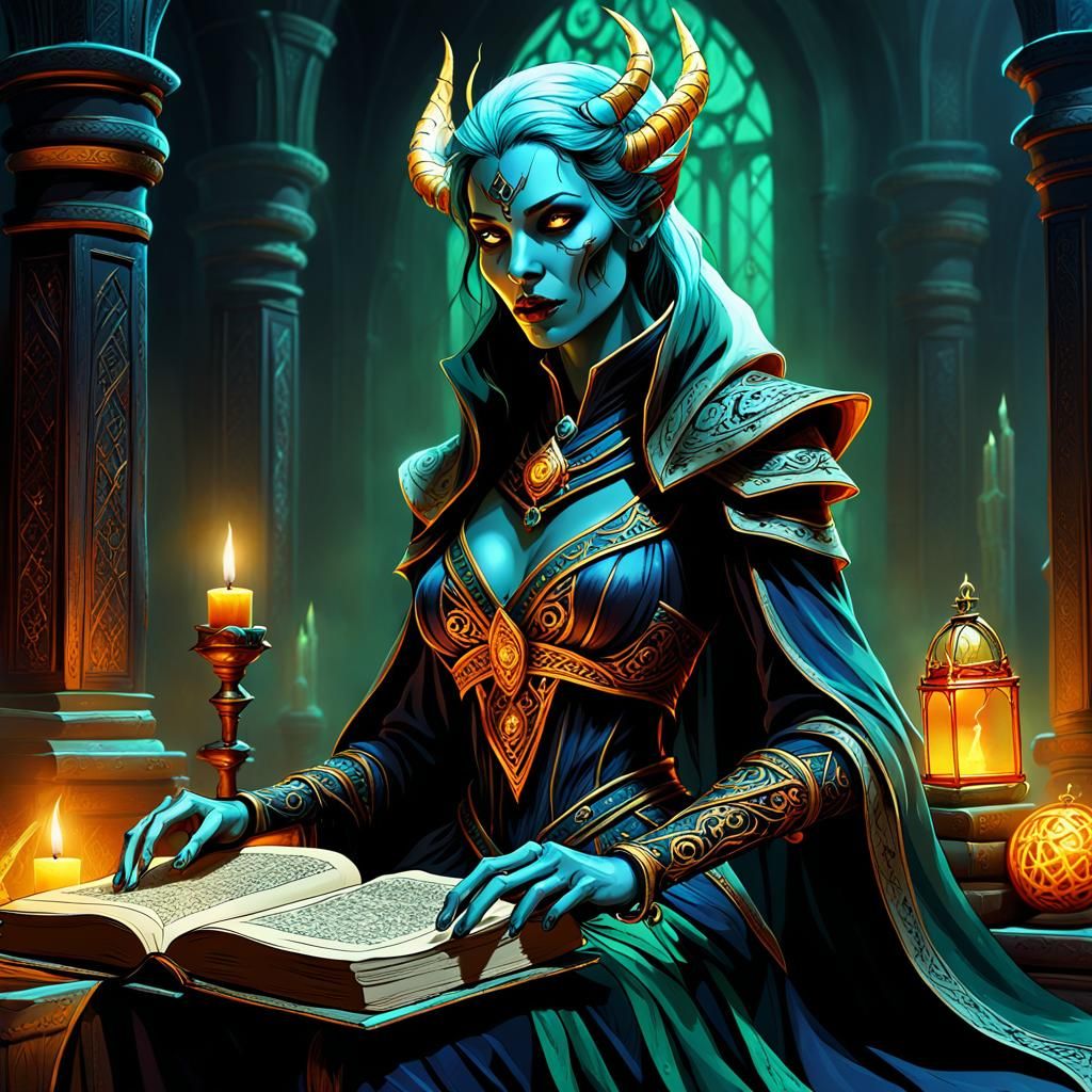 Undead Lich in Mystical Chamber: Dark Fantasy Art