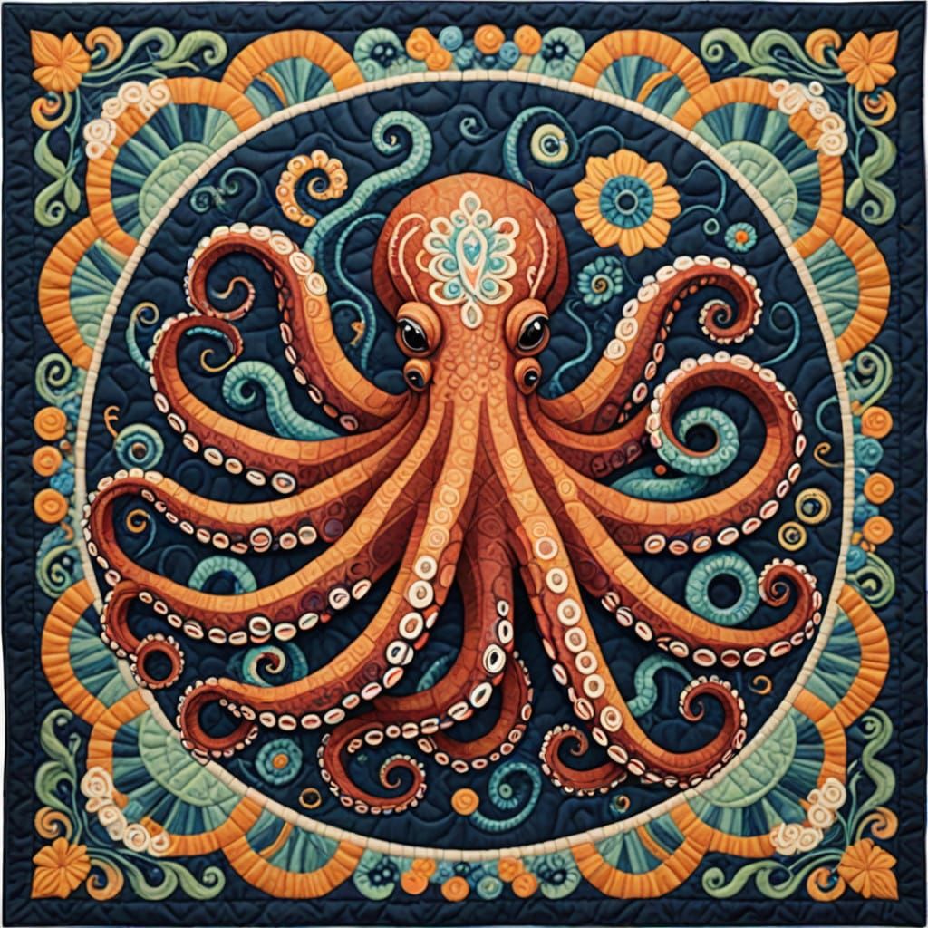Majestic Octopus Weaver in Quilting Splendor