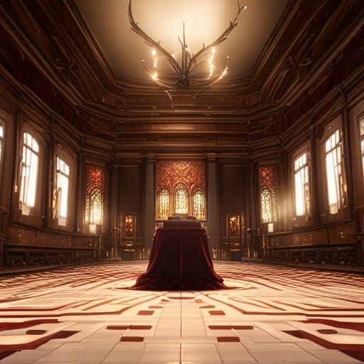 Bomb Attack in Public Hall: Dark Fantasy Art