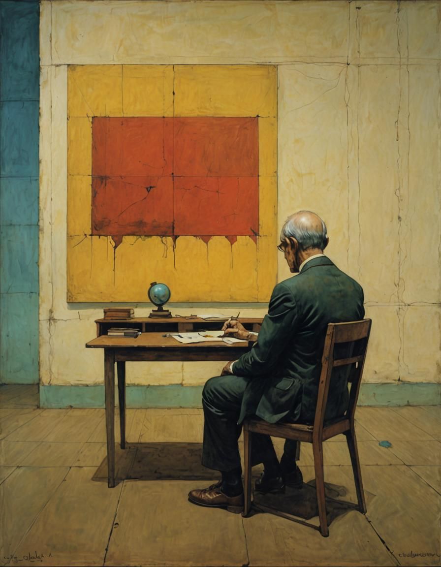 Vibrant Portrait of an Unassuming Educator in a Modern Artis...