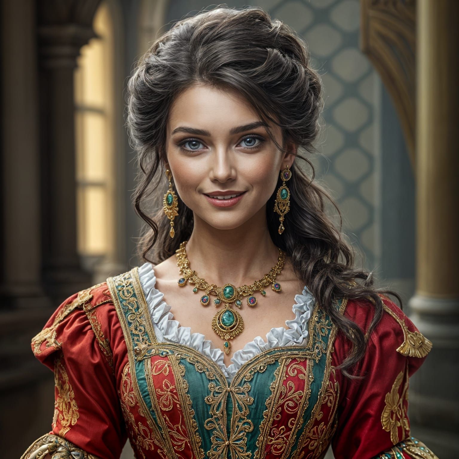 Elegant Woman in Medieval Splendor