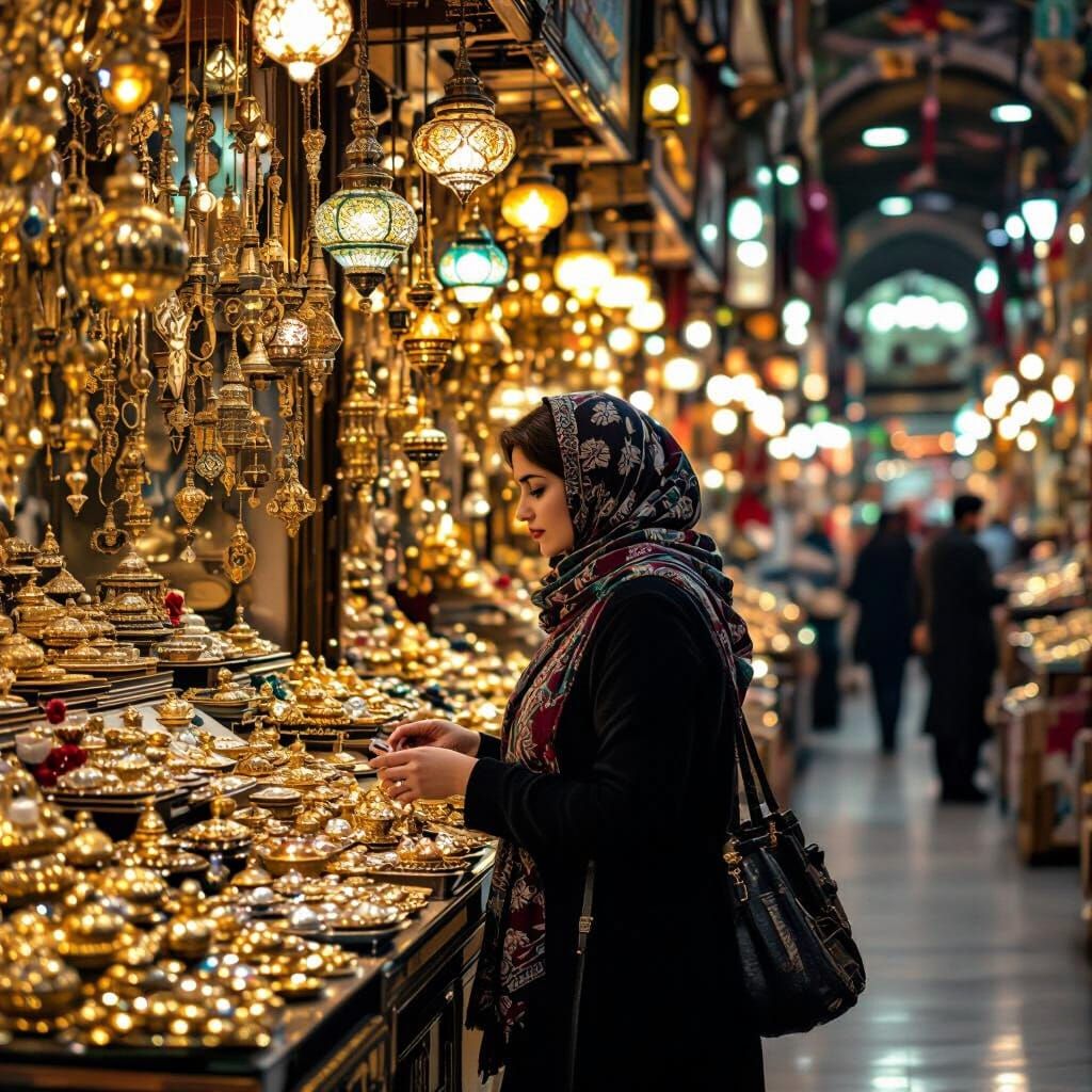 Woman Shopping in Tehran Gold Market