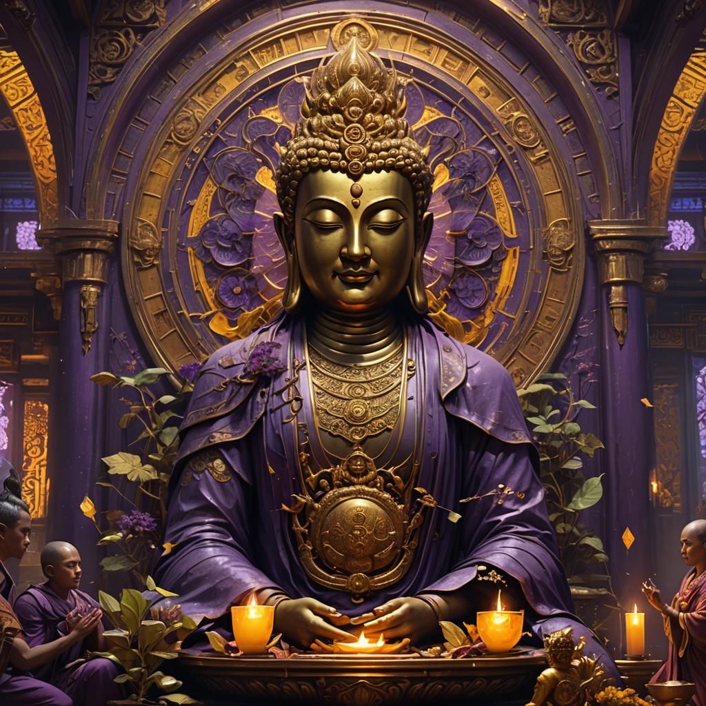 Dark Fantasy Buddha School Concept Art