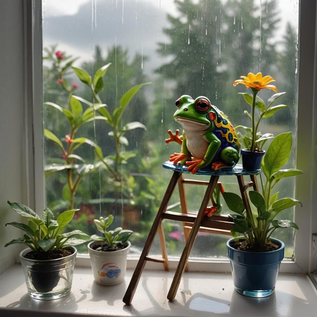 Colorful Weather Frog Rainbow Art