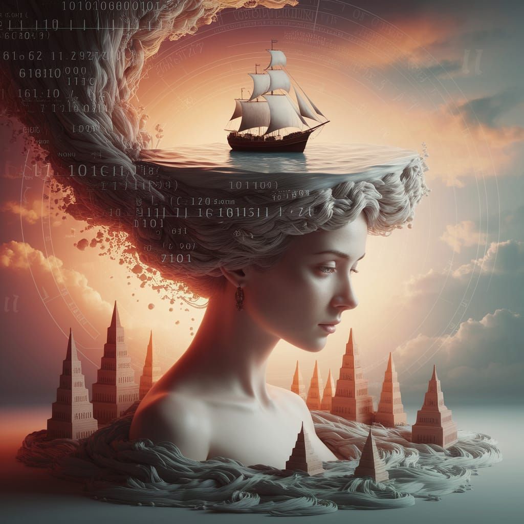 Feminine AI Portrait from Numeric Tapestry