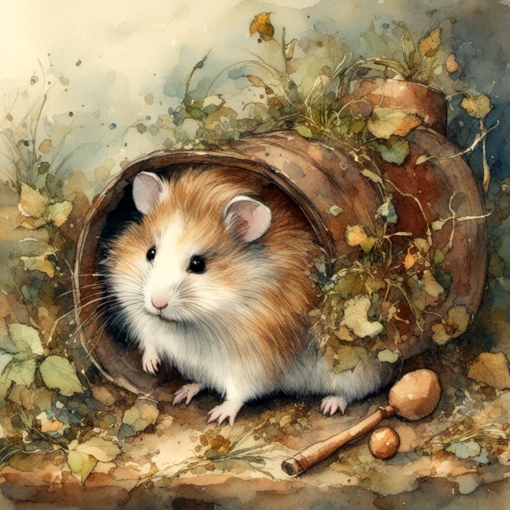 Long-Haired Hamster's Vintage Boot Home