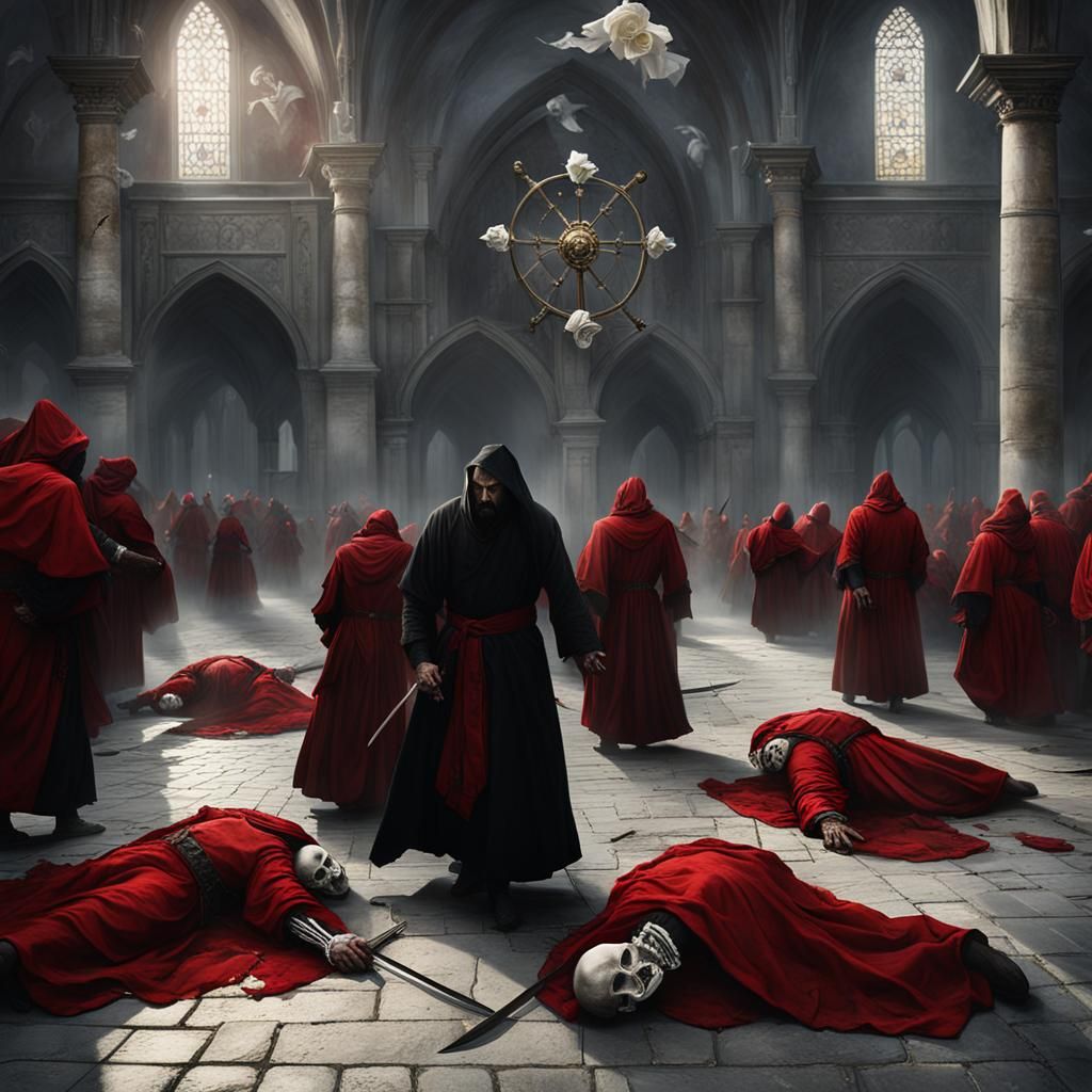 Macabre Dance Outside Renaissance Church