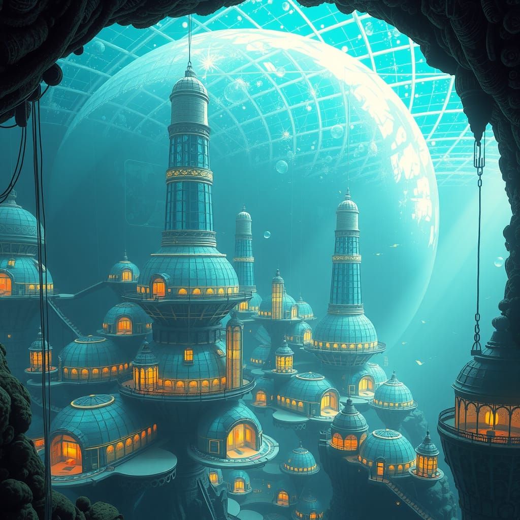Underwater Village Under Dome