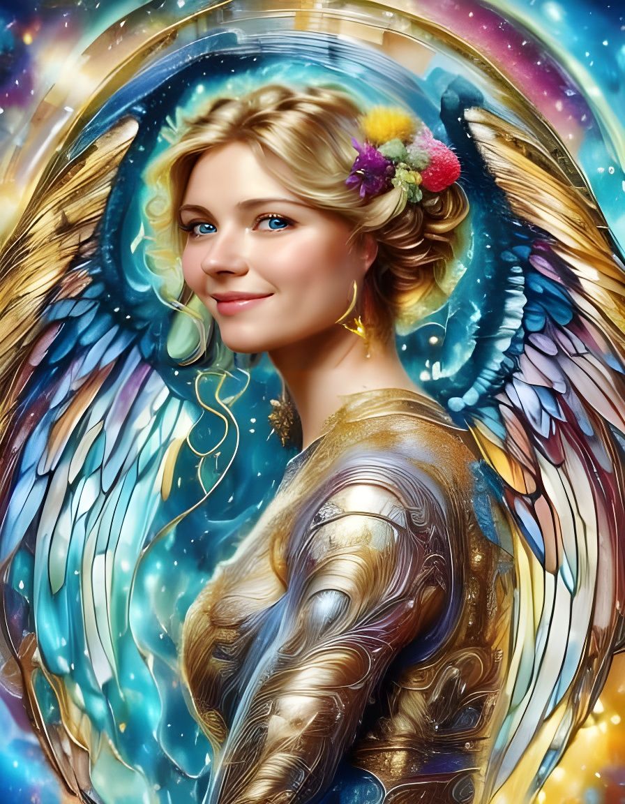 Serene Archangel with Vibrant Blonde Hair