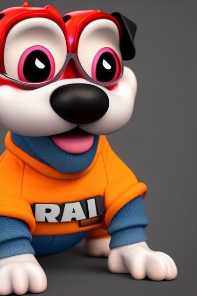 Playful Dog in Pixar Style 3D Art