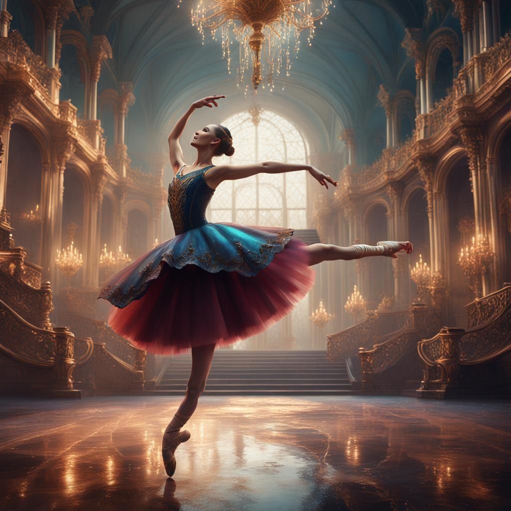 High Fashion Ballerina in Detailed Matte Painting