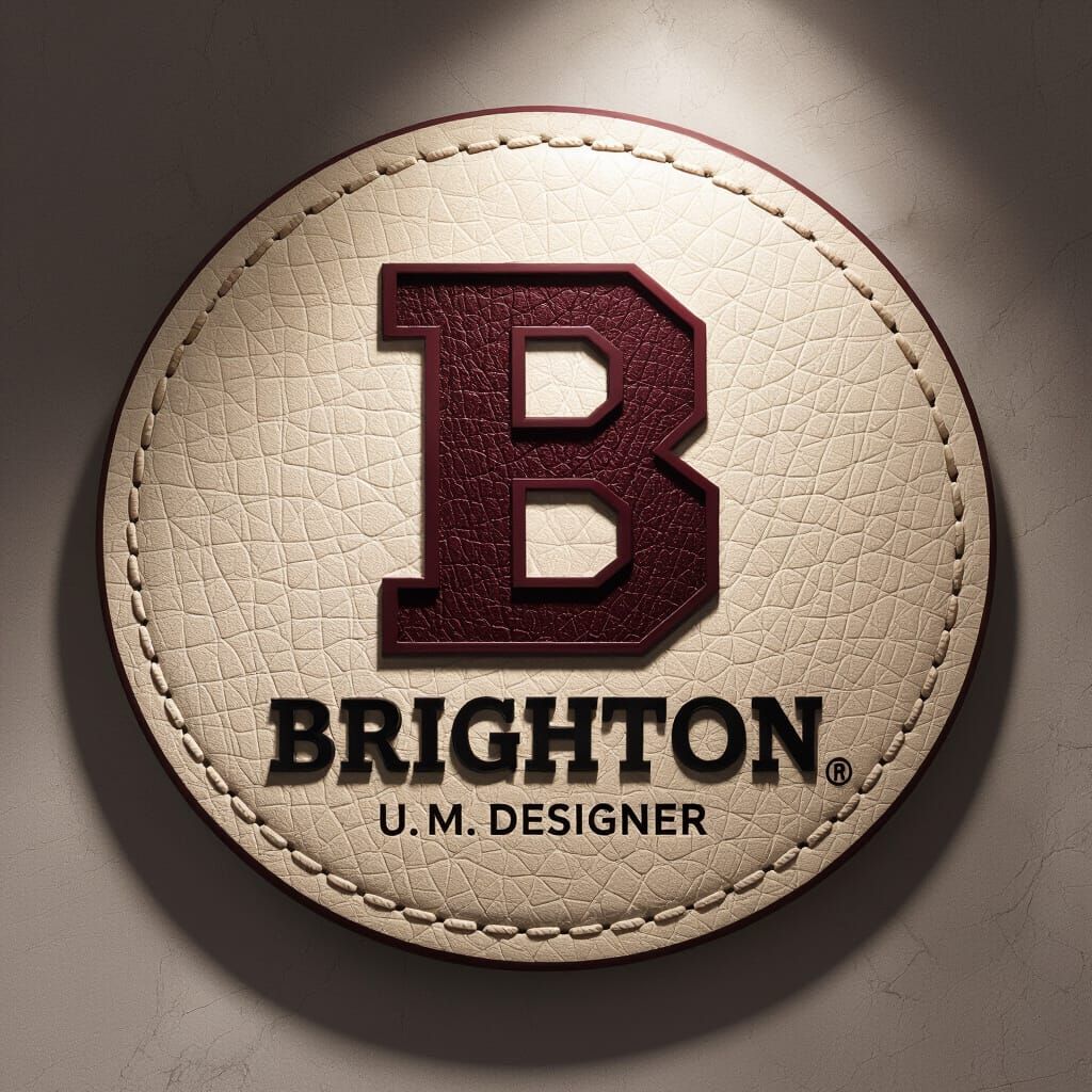 Realistic Leather Patch Logo with Bold 'B' - Premium Brandin...