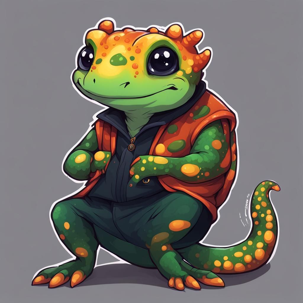 Anthropomorphic Salamander Fursona Illustration