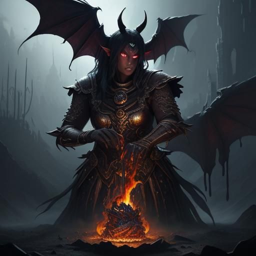 Fudge Demon in Dark Fantasy Style