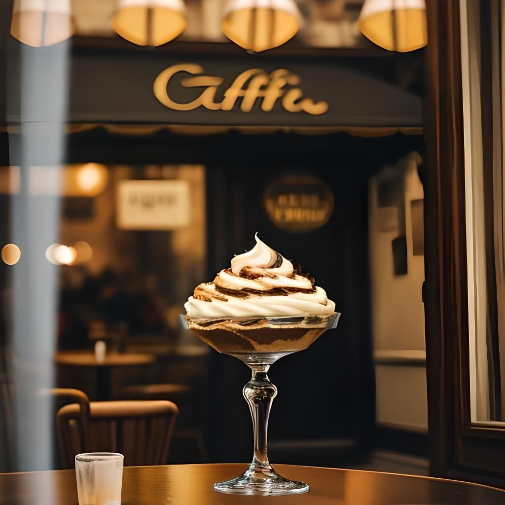 Tiramisu at a Cafe in Rome: Cinematic Still