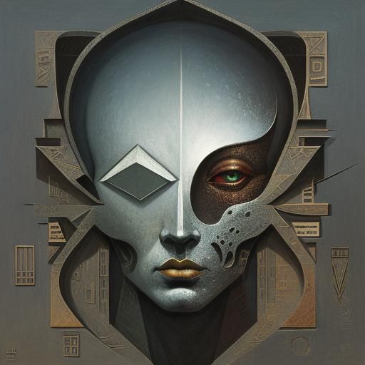 Disturbing Peeping Tom in Abstract Cubist Style