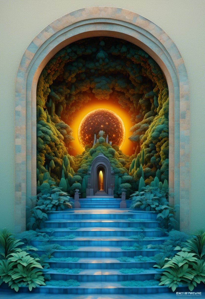 Interdimensional Portal Concept Art in Hypermodern Style