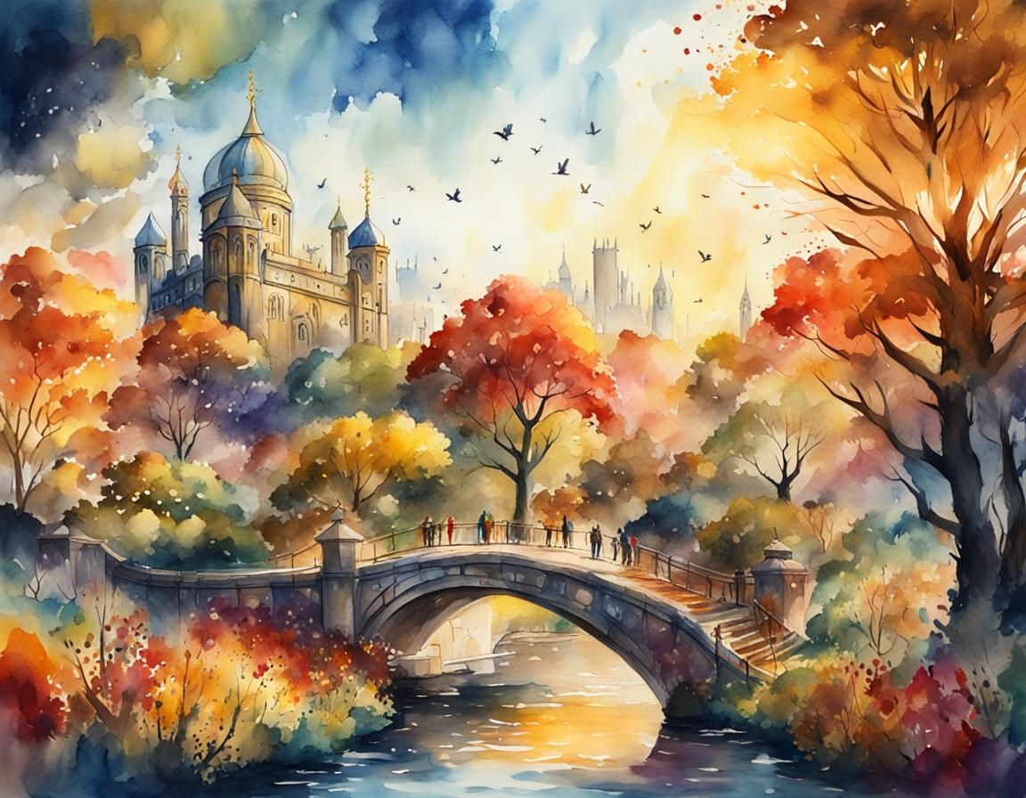 River by the Palace - Watercolour