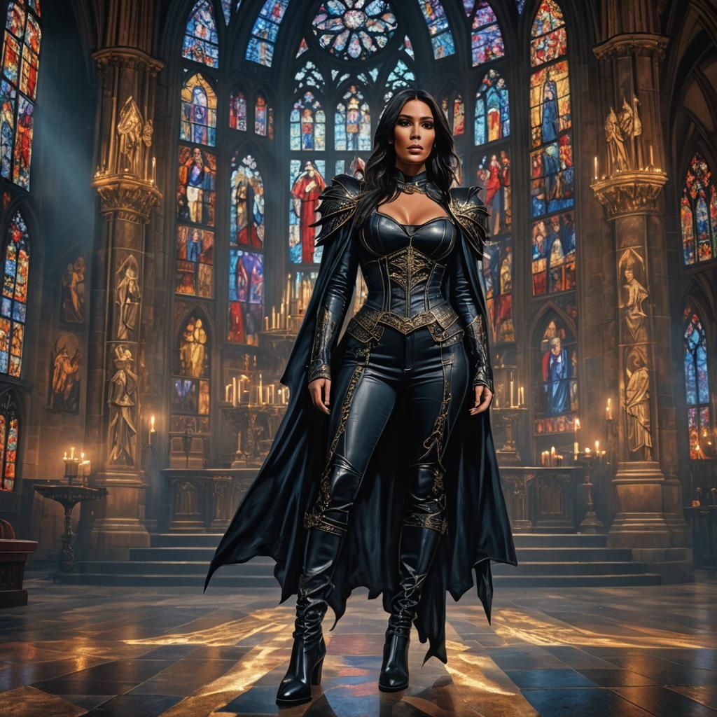 Gothic Angel in Ulm Minster: Cinematic Oil Painting