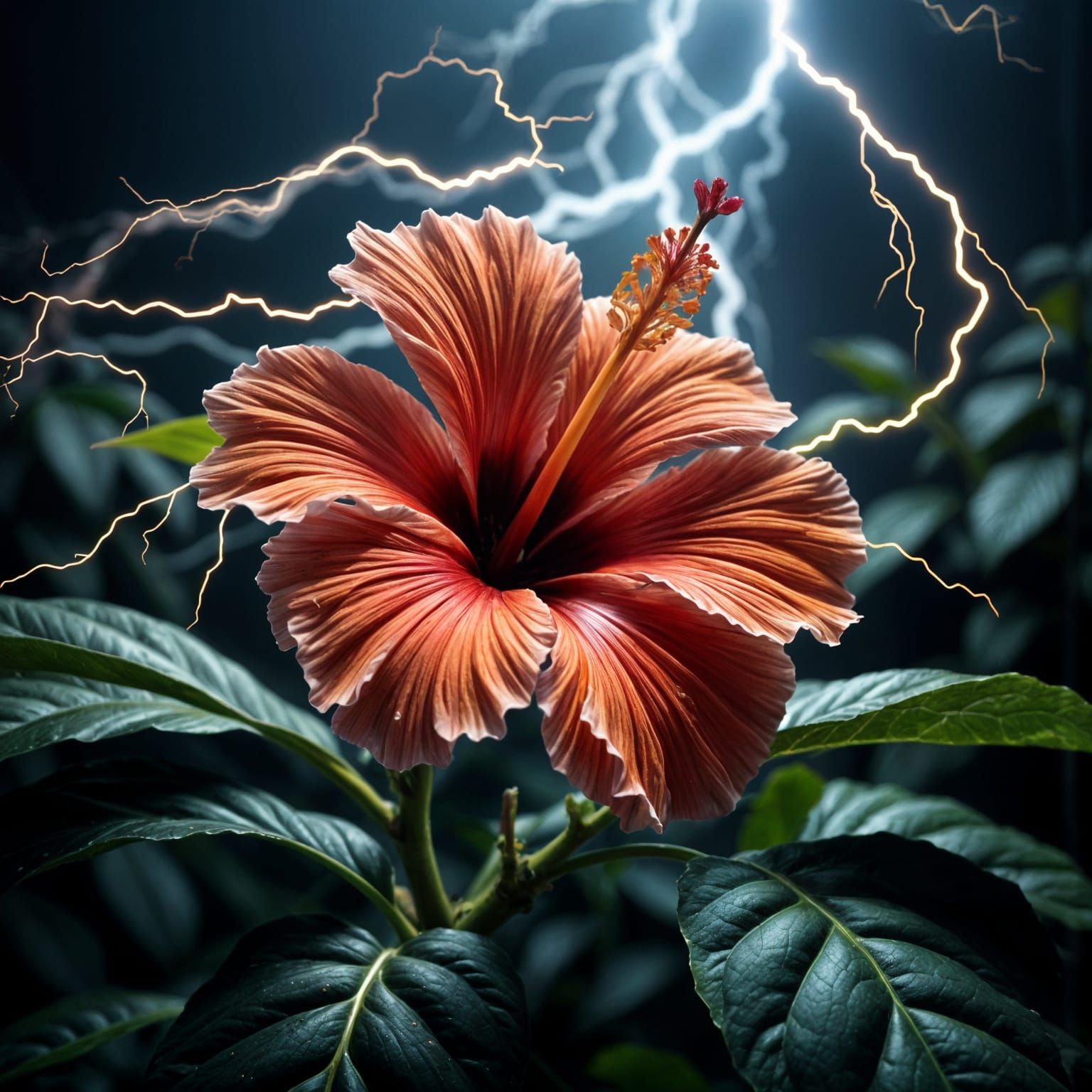 Stormy Hibiscus in Noir Royale Aesthetic