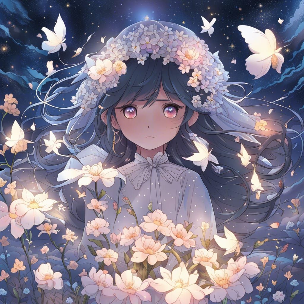 White flower crown