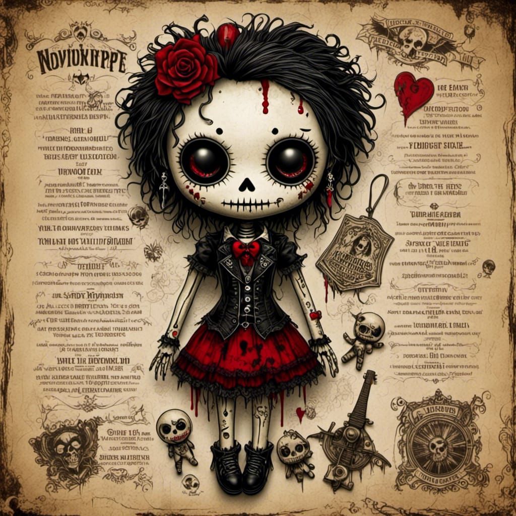 Goth-Punk Vampire Voodoo Doll Portrait