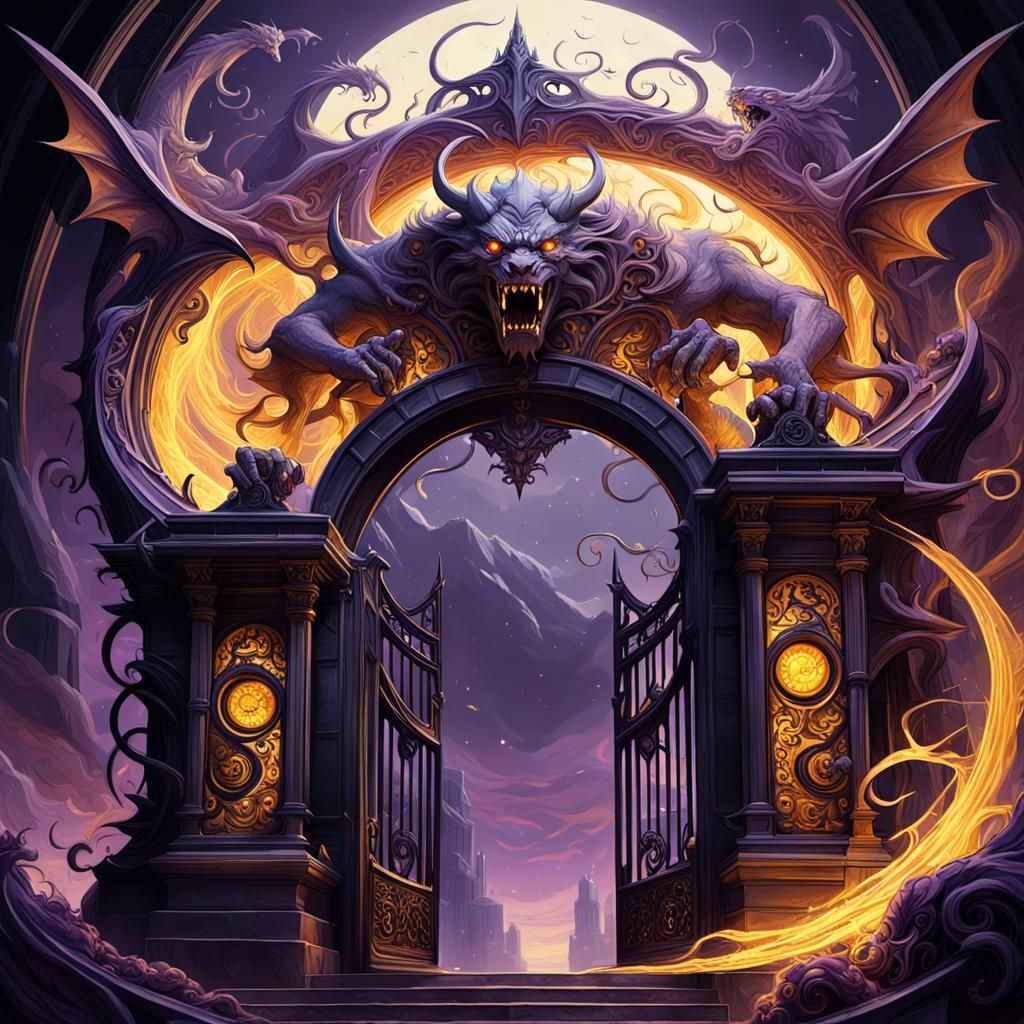 Heaven and Hell Gate: Dark Fantasy Concept Art