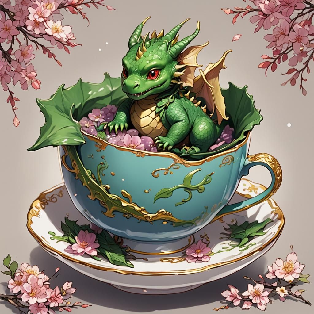 Sleeping Dragon in Teacup: Anime Style