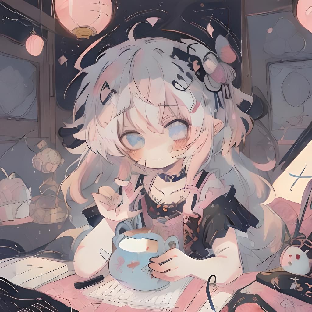 Anime Demon Man with Flaming Eye