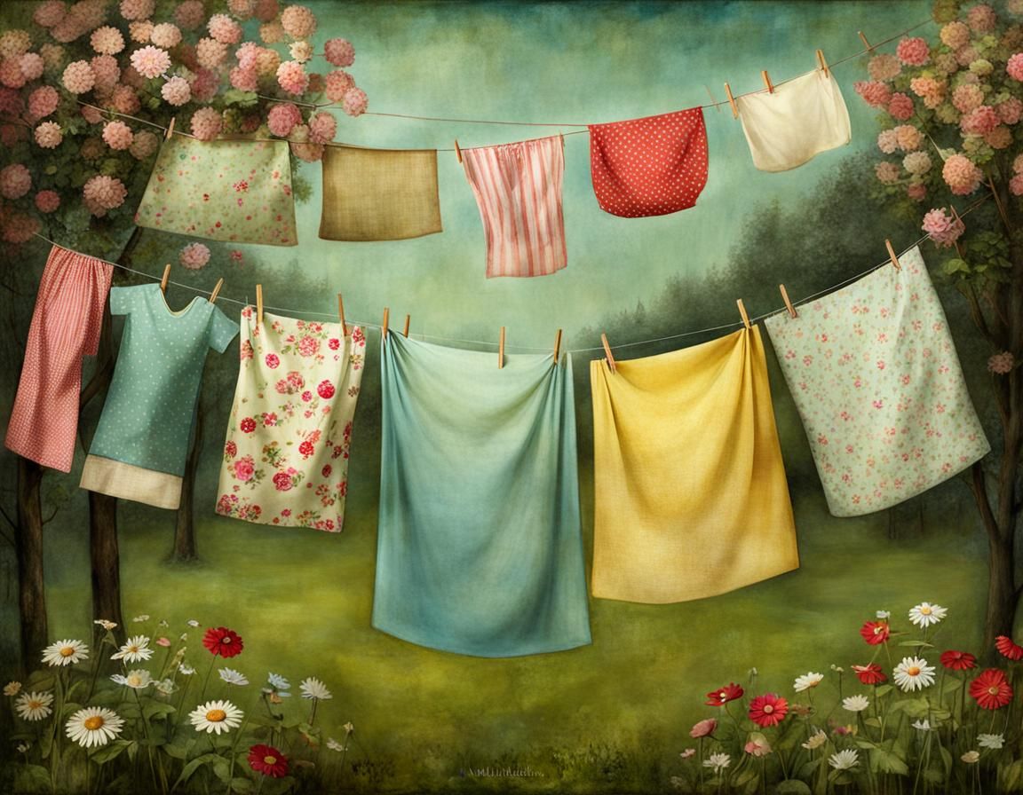 Garden Laundry Line Art by Silivonchik & Welz-Stein