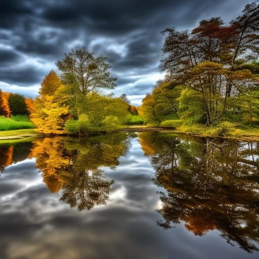 Hyperrealistic Autumn Scene in Cinematic Style