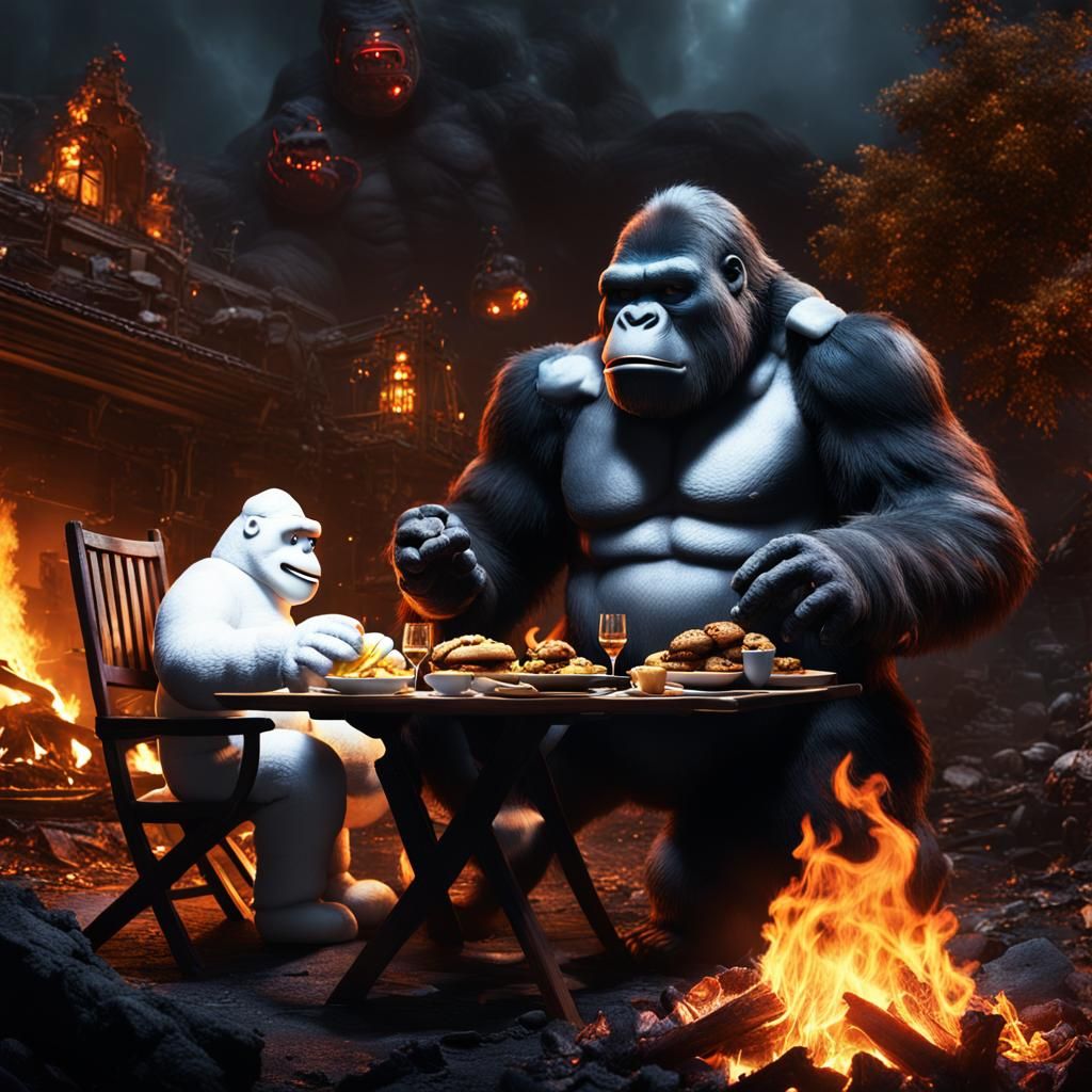 Marshmallow Man and King Kong Dinner