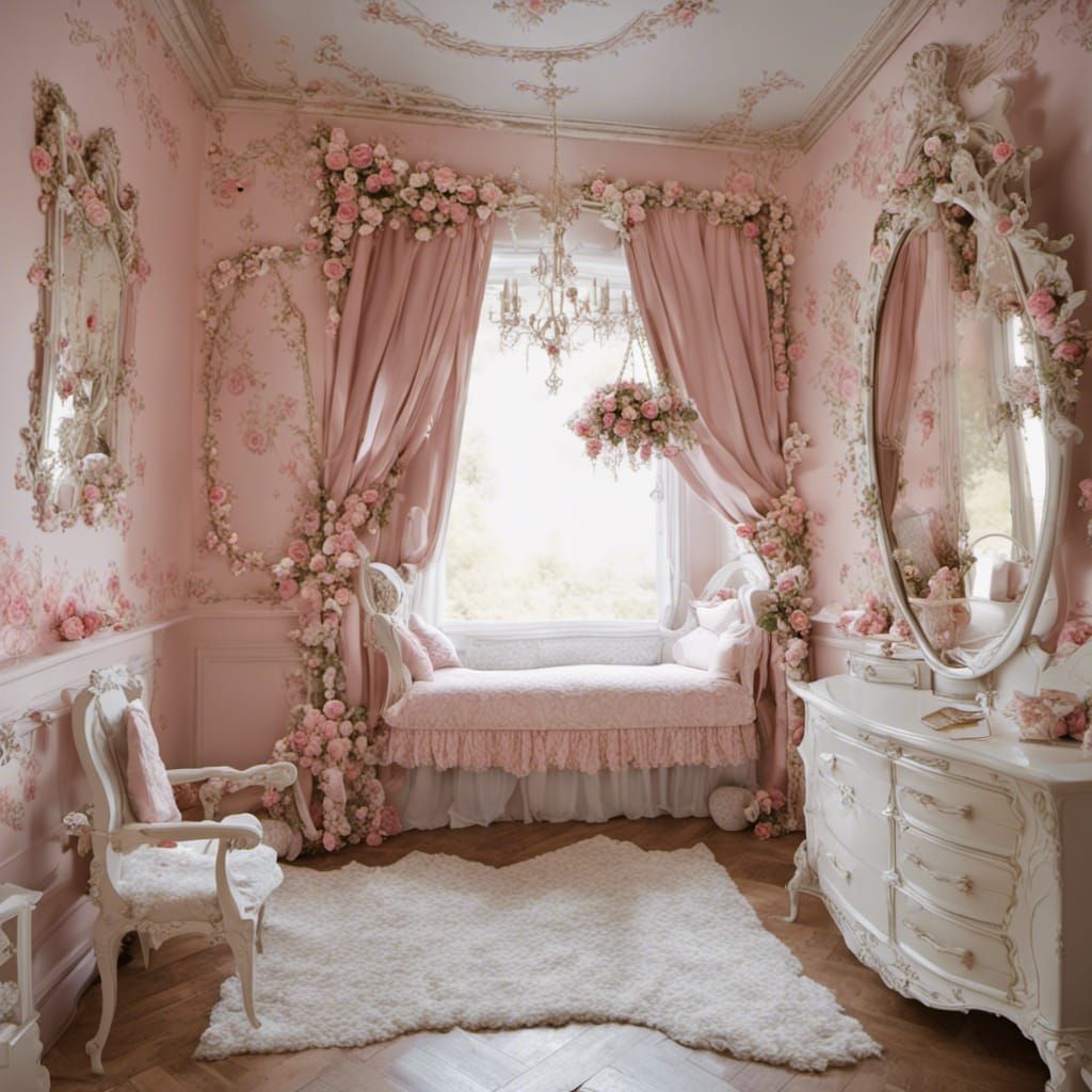 Rococo Princess Room with Swing and Roses