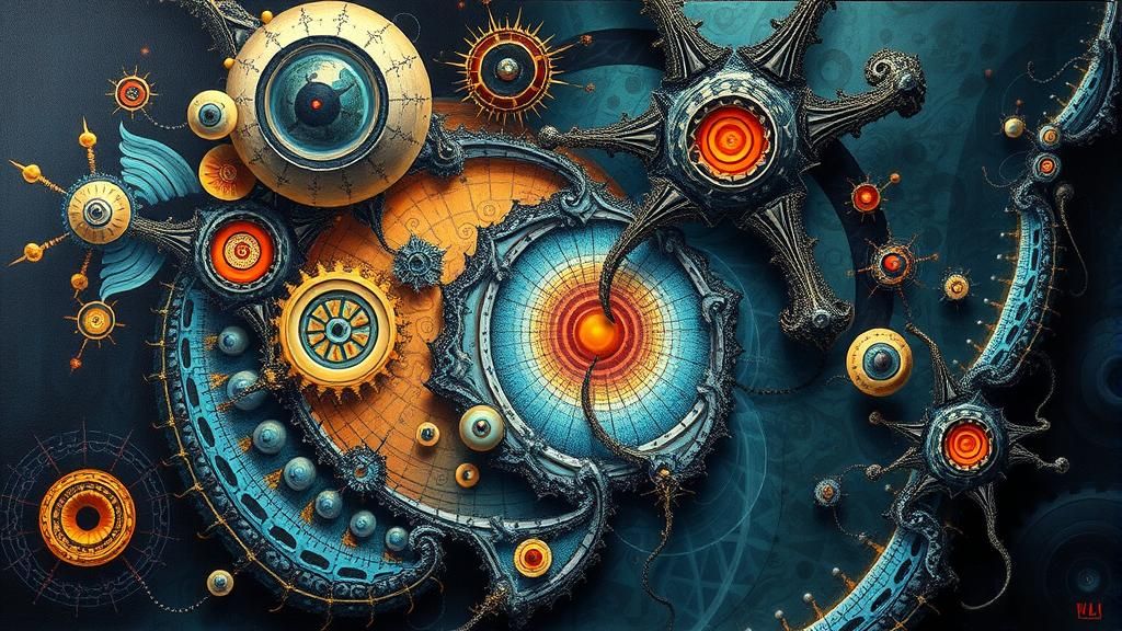 Dystopian Fractal Surrealism in Heavy Metal Style