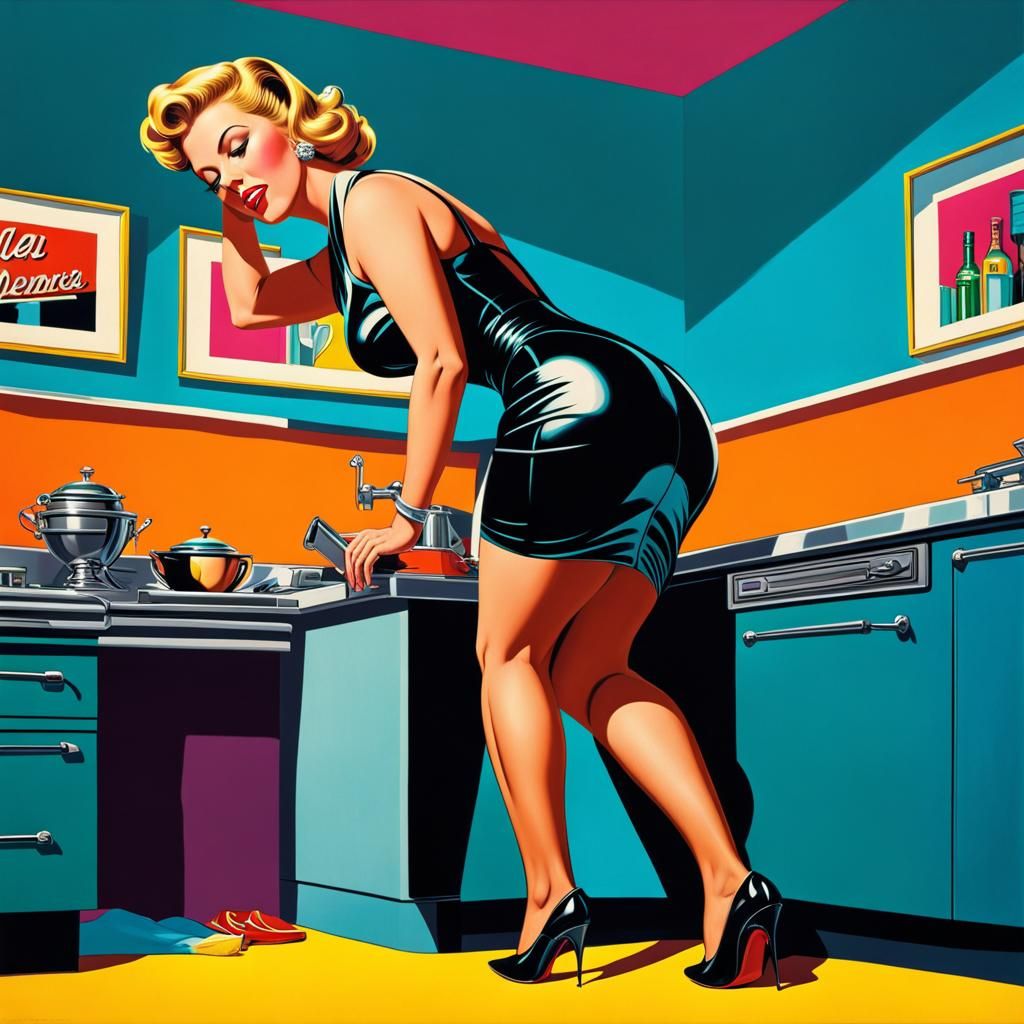 1950s Pop Art - blonde Housewife