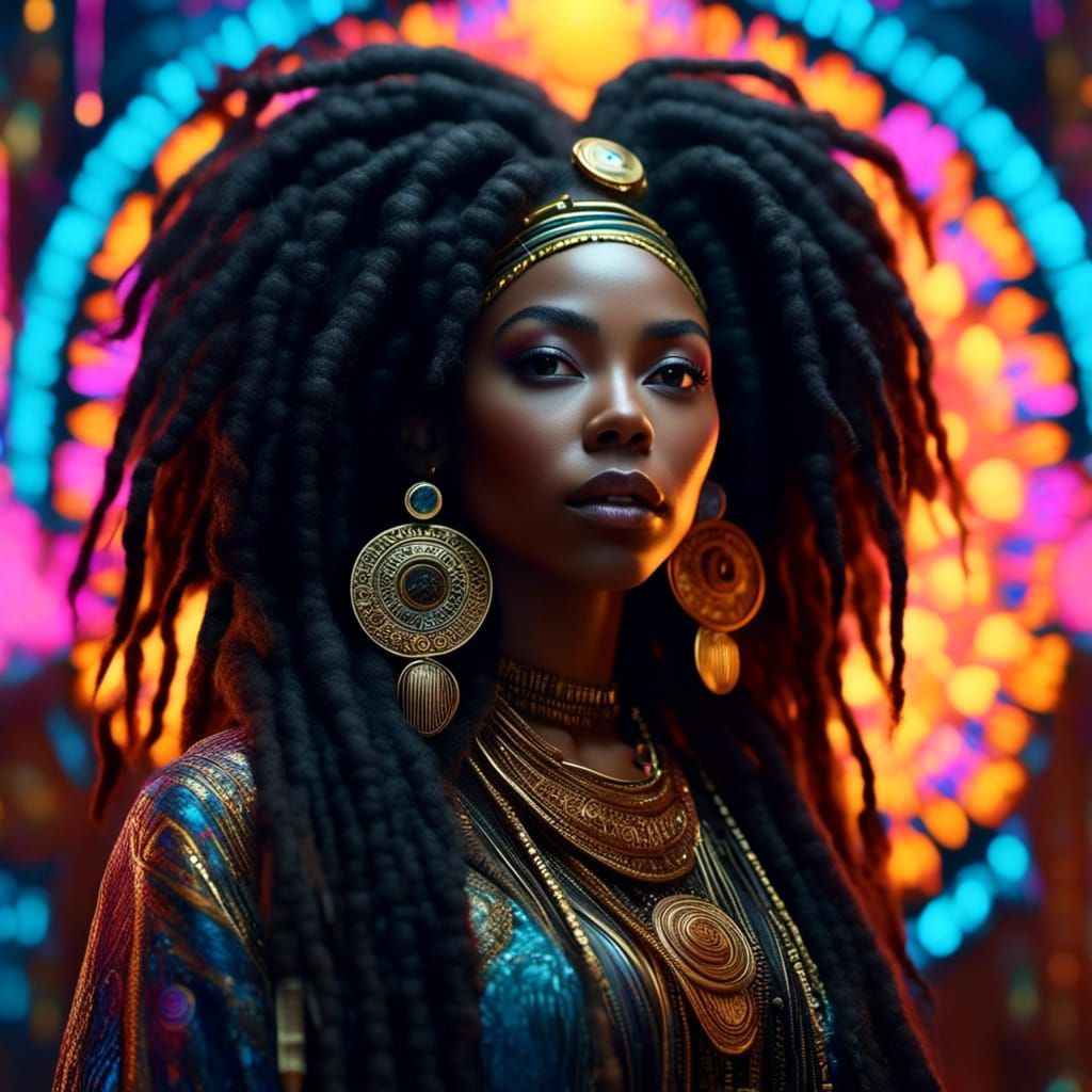 Psychedelic Portrait with Gothic Influences