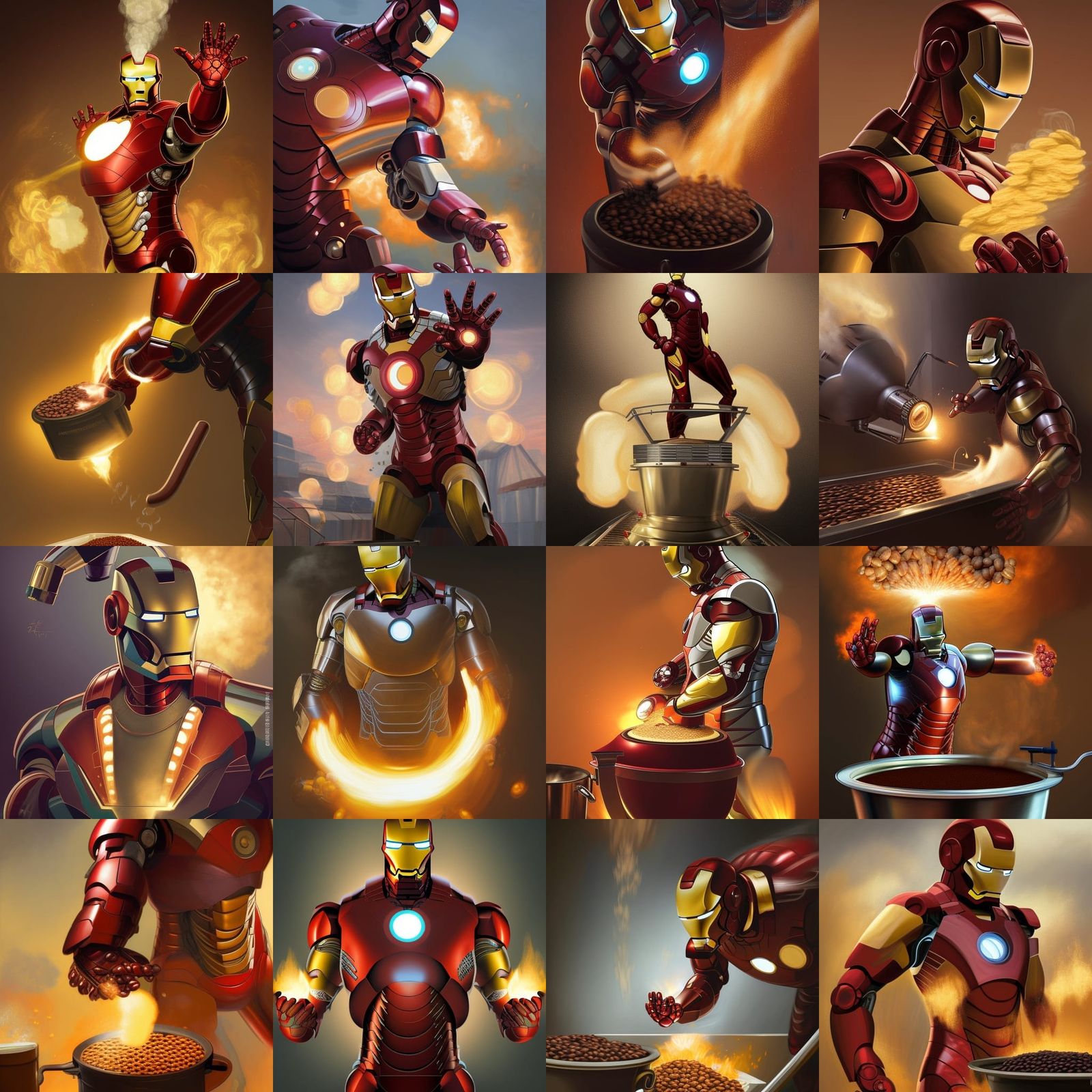 Iron Man Portrait Enjoying Coffee Artgerm Style