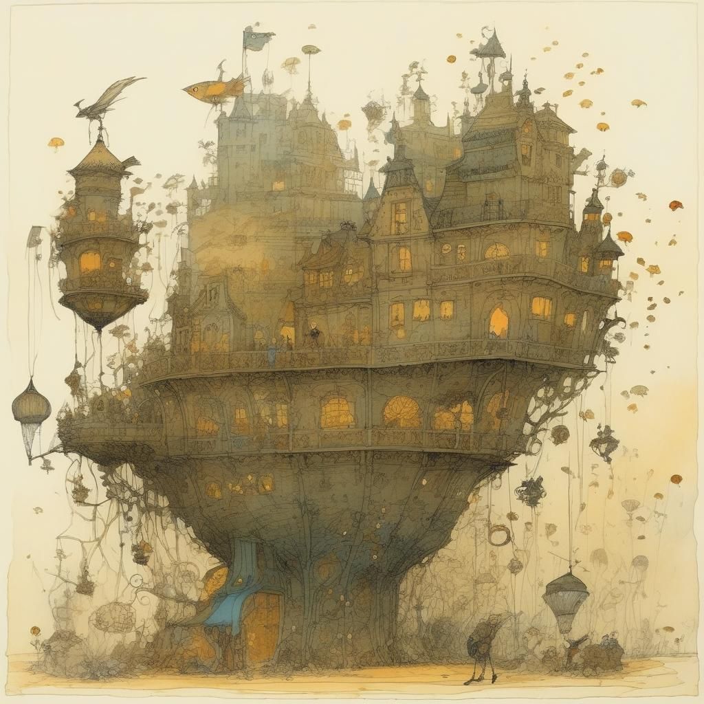 Surreal Portrait in Illustrative Style