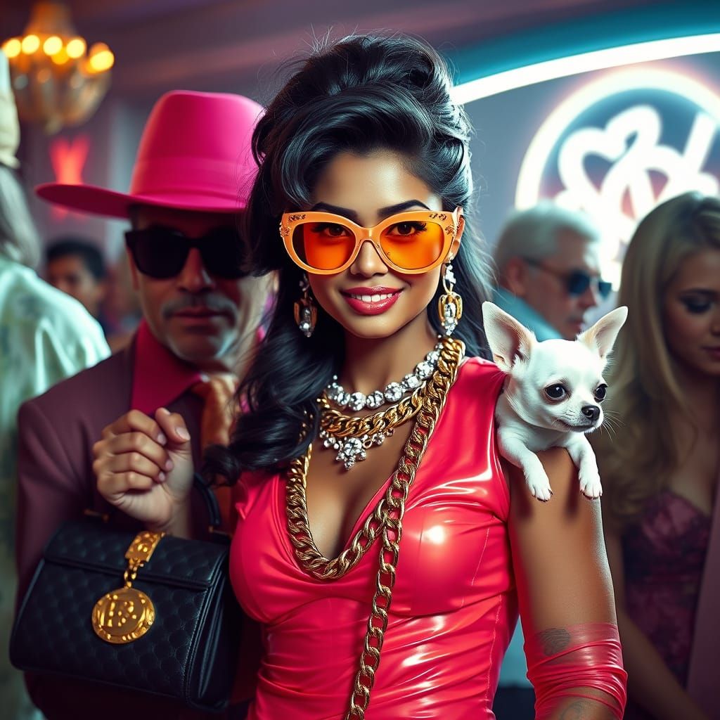 Glamorous Indian Woman Celebrates with Friends in Luxurious ...