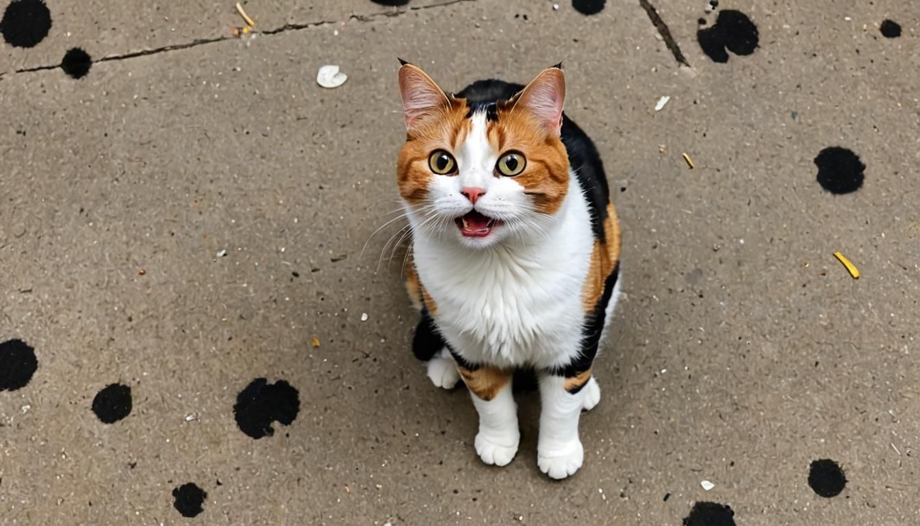 Happy Calico Cat Portrait