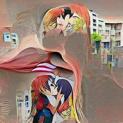 Anime Couple Kissing in Romantic Style