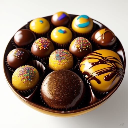 Delicious Belgian Chocolate Pralines Still Life