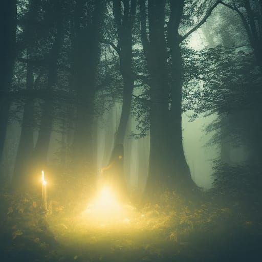 Mystical Witchcraft in a Gothic Dark Fantasy Forest