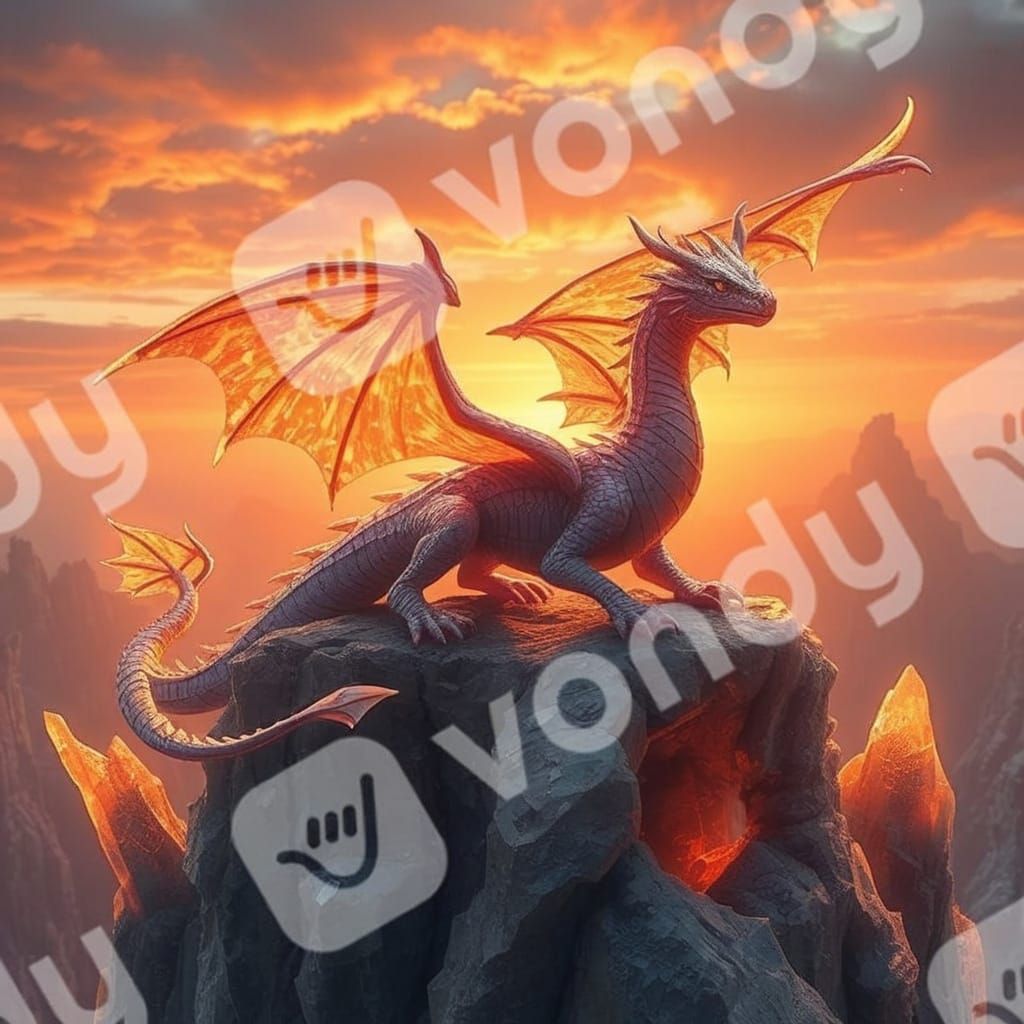 Stylized Fiery Crocodile Digital Art