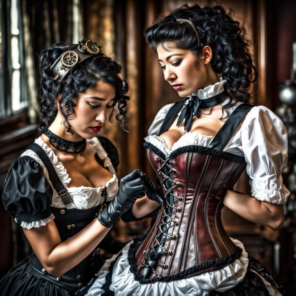 Steampunk Girl and French Maid in High Definition