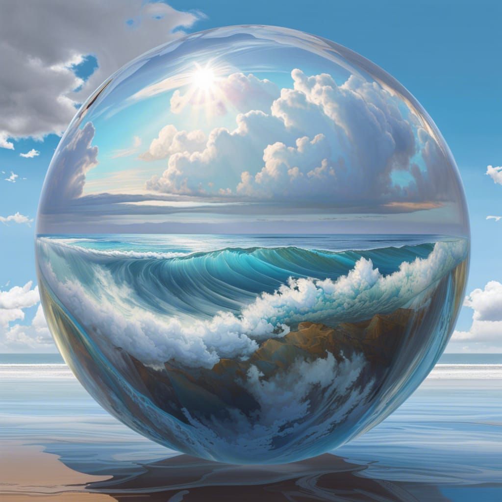Clouds in a glass sphere.