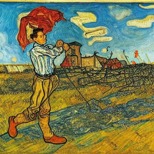 Wind Battle: Expressionist Painting Inspired by Nature