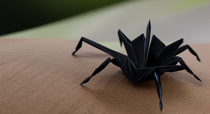 Intricate 3D Paper Black Widow Spider Sculpture